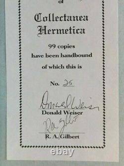 Collectanea Hermetica Par William Wynn Westcott / Signé, Cuir Deluxe Bound
