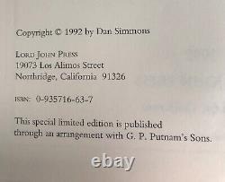 Edition Limitée Signée Dan Simmons Enfants De La Nuit Lord John Press 1992