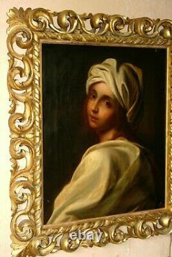 Fin Début 19ème Cen. Portrait Étude Beartrice Cenci Grand Tour Antique Peinture