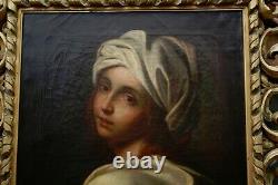 Fin Début 19ème Cen. Portrait Étude Beartrice Cenci Grand Tour Antique Peinture