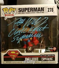 Funko Heroes Pop DC Deluxe Superman # 278 Jim Lee Signé Tom Welling Smallville