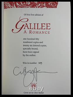 Galilée Signée Par Clive Barker Mint Deluxe Edition Limitée Cloth Hardback 1/150