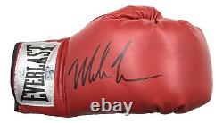 Gant de boxe Everlast rouge signé par Mike Tyson avec étui de luxe JSA