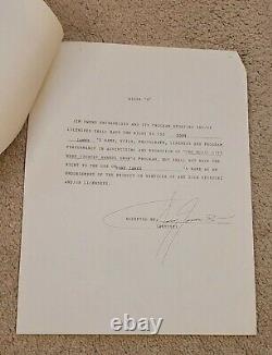 Grand Ole Opry Awards Show Autograph Contrat 1979 Sonny James Signé 3 Temps