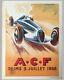 Grand Prix De France À Reims, 1938 Affiche Officielle De L'événement Multicolore Par Geo Ham