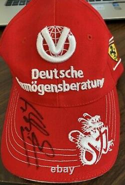Great Hand Signé Authentique Michael Schumacher Signé Cap F1 Grand Prix Ferrari