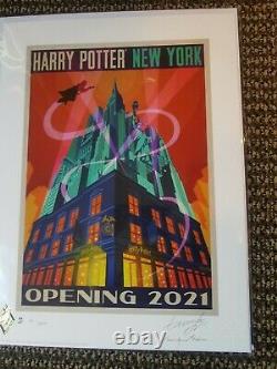 Harry Potter New York Grand Ouverture Signé Minalima Print Edition Limitée 61/250