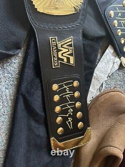 Hulk Hogan A Signé Wwf Winged Eagle Deluxe Belt Figurines Inc Avec Coa + Proof Wwe Wcw