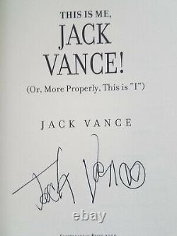 Jack Vance A Signé! Autobiographie C'est Moi, 1ère Édition, Rare