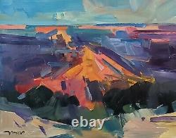 Jose Trujillo Grand 16x20 Impressionniste Arizona Grand Canyon Abstract Art Coa