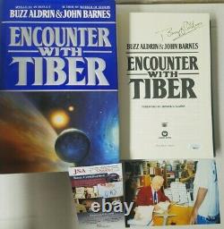 Jsa Coa Autographied Buzz Aldrin Signed Book Encounter Avec Tiber Autograph Photo