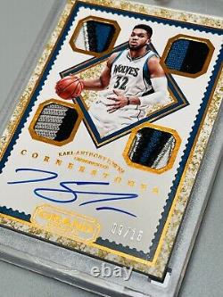 Karl Anthony Towns 2016-17 Panini Grand Reserve Coins Auto Granite 09/15
