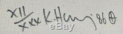 Keith Haring 1986 Sérigraphie Sur Toile Beuys Rare De Luxe A / P Signe # 'd