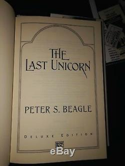 La Dernière Licorne Par Peter S. Beagle Deluxe Ed A Signé Le Premier Ed / Signature Billets