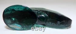 Lalique France Crystal Art Glass Grand Nacre Butterfly Pale Turquoise Enamel #1