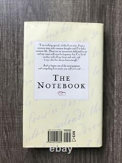 Le Cahier de Nicholas Sparks 1996 Relié SIGNÉ PREMIÈRE ÉDITION 4e impression HC