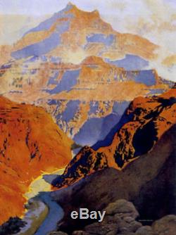 Le Grand Canyon 30x44 Édition Numéroté Main Maxfield Parrish Art Déco Imprimer