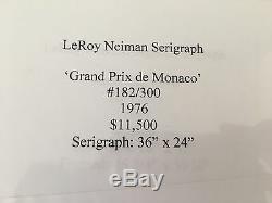 Leroy Neiman Grand Prix De Monaco 182/300 Signé Sérigraphique Retail 11500 $