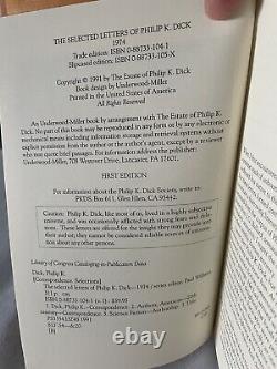Les Lettres Choisies De Philip K. Dick 1974, Vol. 3, 1st & Ltd Ed, 1/250