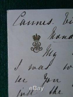 Lettre Antique Signé Grande-duchesse Maria Pavlovna L'ancien Romanov De La Russie