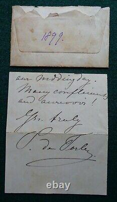 Menu antique signé lettres dîner Roi Edward VII Grand Duc Romanov Russie