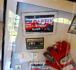Michael Andretti Autographié Framed Race Porté Gants 1996 Grand Prix De Detroit