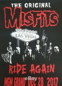 Misfits Las Vegas Mgm Grand Affiche Dédicacée Dantzig Rare Phosphorescent Samhain