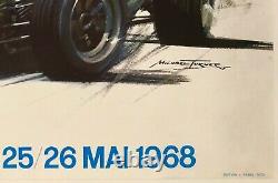 Original Vintage Poster Monaco Grand Prix'68 Auto Racing Rare First Printing Ol