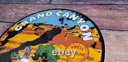 Plaque de station-service en porcelaine Vintage Shell Gasoline Grand Canyon