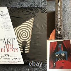 Rare Signed The Art Of Tim Burton Signed Deluxe Book + Lithographie Signée À La Main
