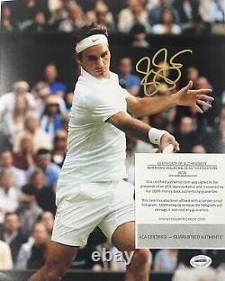 Roger Federer GOAT Grand Slam Photo 8x10 signée avec COA