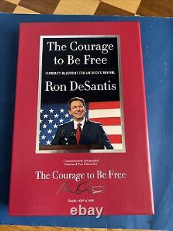 Ron Desantis Signé Numbered Deluxe Ensemble Collector The Courage To Be Free /5000