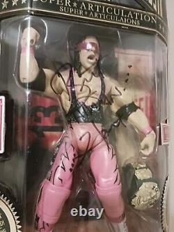SIGNÉ Bret Hitman Hart WWE Jakks Classic Superstars Deluxe MIB, Autographié