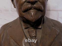 Sculpture exceptionnelle en bronze signée Buste de Gentleman GRAND RAPIDS MICHIGAN