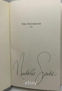 Signé Le Cahier De Nicholas Sparks 1996 1re Édition 4e Impression Couverture Rigide