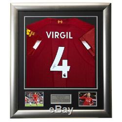 Signé Virgil T-shirt Van Dijk Liverpool Fc Encadrée Afficher Lfc Deluxe
