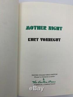 Signes Easton Press Mère Nuit Kurt Vonnegut Deluxe Collectors Édition Cadeau Ca