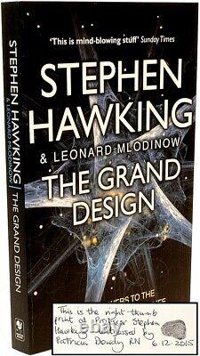Stephen Hawking Le Grand Design Signé Avec Thumb Imprimer De Hawking