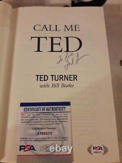 Ted Turner Appelez-moi Ted Signé 1ère Édition Cnn Tnt Sct Atlanta Braves Psa Adn