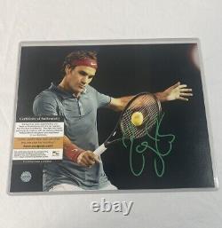 Tournoi de tennis du Grand Chelem signé et authentifié par Roger Federer GOAT 8x10 PCA COA