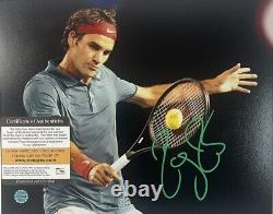 Tournoi de tennis du Grand Chelem signé et authentifié par Roger Federer GOAT 8x10 PCA COA
