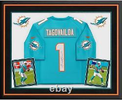 Tua Tagovailoa Miami Dolphins Deluxe Encadré Autographié Aqua Nike Game Jersey