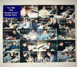 USA 1980 Miracle Sur L'équipe Ice Autographié 16x20 Photo Deluxe Avec Cadre Jsa Coa