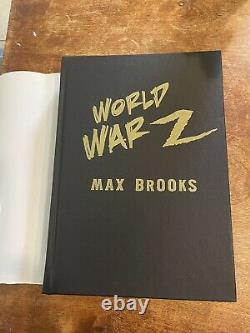 War Z World By Max Brooks Deluxe Signé Le Couverture Rigide Hc/dj Horror Zombies Rare
