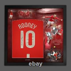 Wayne Rooney Signé Et Deluxe Encadré Manchester United 10 Shirt Avec Coa £ 199