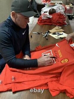 Wayne Rooney Signed Et Deluxe Framed Manchester United Strut Avec Coa £199