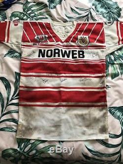 Wigan 1992 Grande Finale Martin Dermott Signé Match Jersey Worn Warriors Shirt
